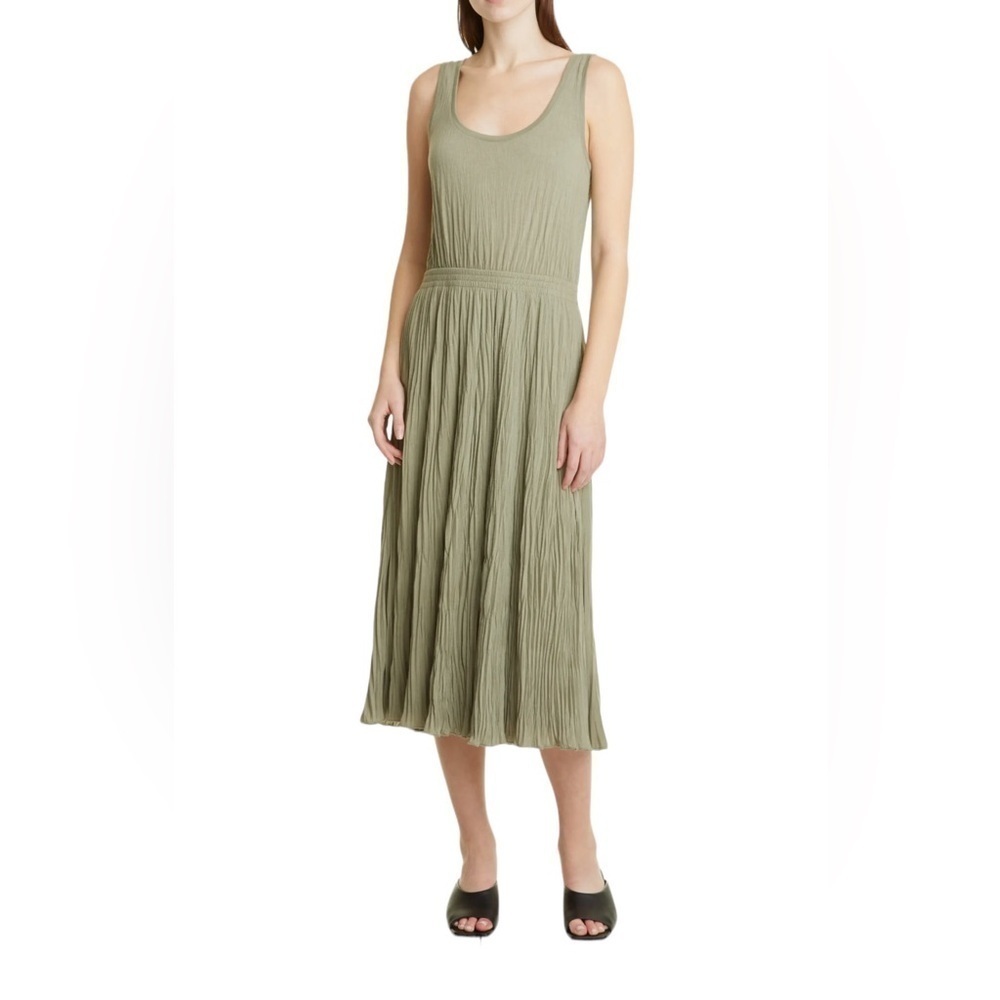 NWT Vince Scoop Neck Crinkle Tank Dress